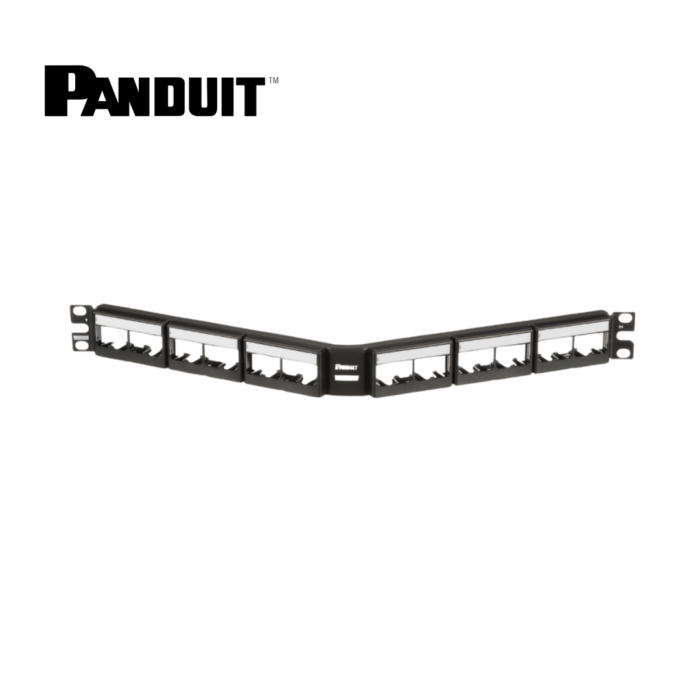 Panel Modular Angular Panduit de 24 Puertos con Etiquetas