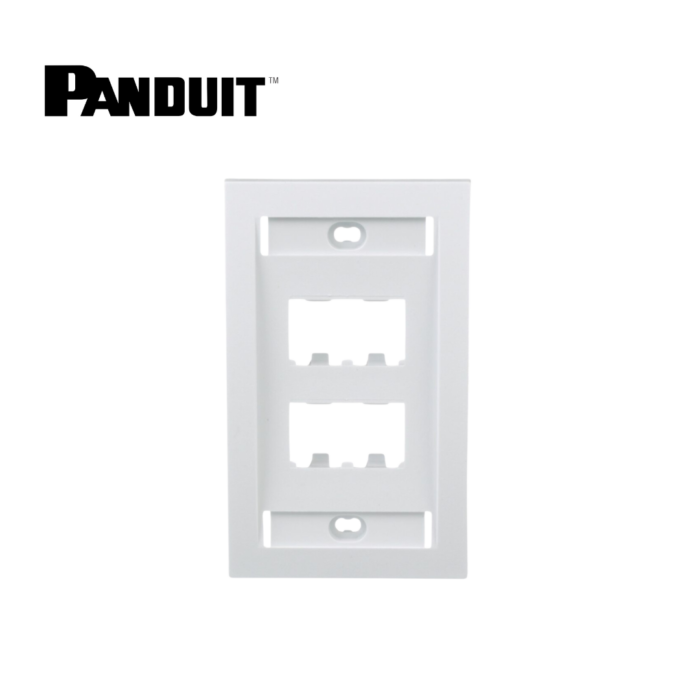 Placa Ejecutiva Frontal Panduit de 4 Ventanas Blanco