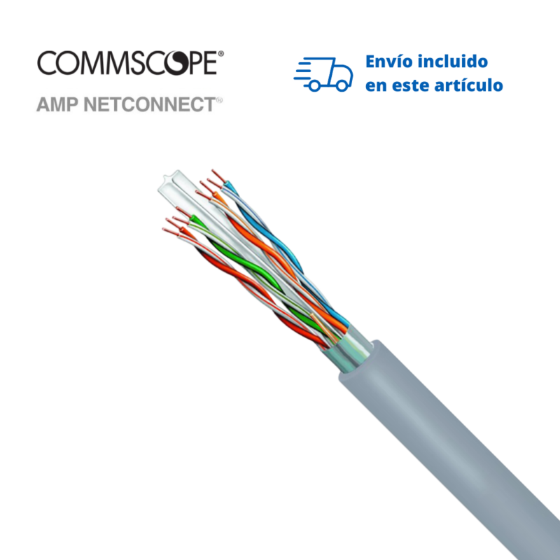 Cable UTP Netconnect Cat6 CMR 4 Pares Gris