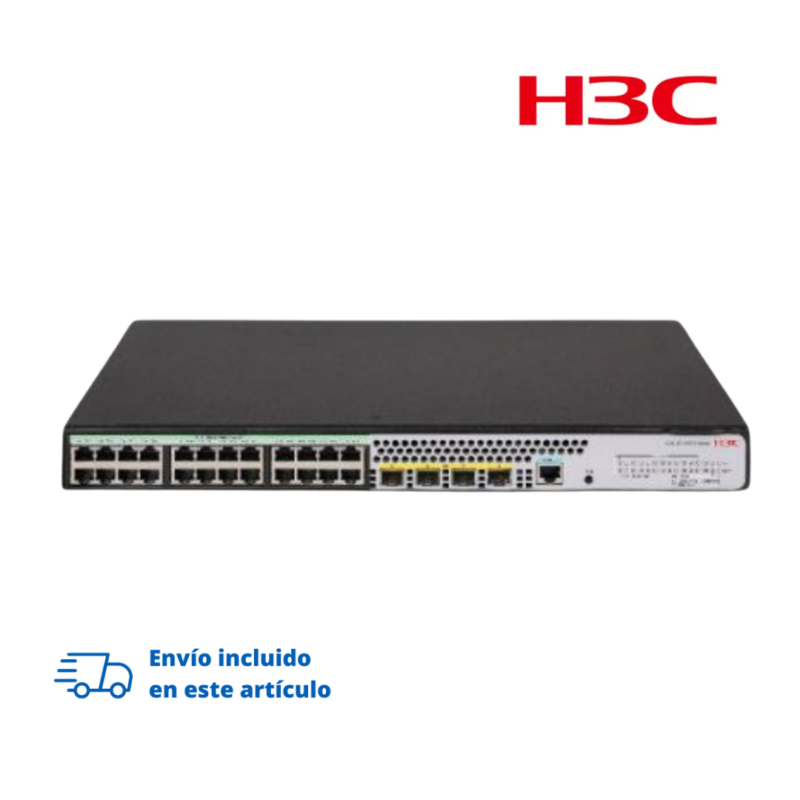 Switch H3C capa 2 con funciones de enrutamiento capa 3. POE (240W). 24 puertos