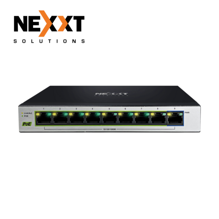 Switch Gigabit de 9 Puertos POE+ Para Escritorio Nexxt NSW-V900P