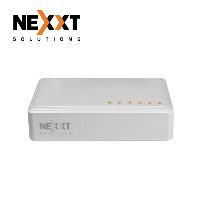 Switch de Escritorio de 5 Puertos NEXXT 1-G para Ethernet de Alta Velocidad NSW-N501G