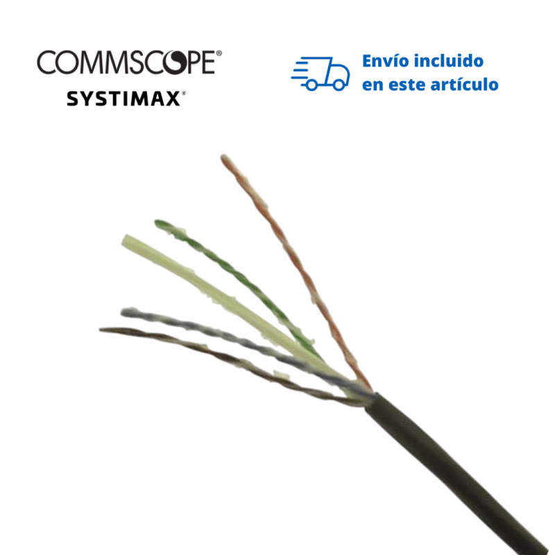 Cable F/UTP Commscope 1592A Cat6A 4 Pares Negro