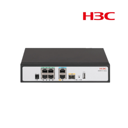Router H3C empresarial de alto rendimiento para oficinas grandes o sucursales, con múltiples funciones de seguridad. 6 puertos