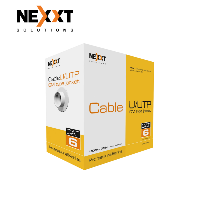 Cable Nexxt Professional Cat6 UTP 4 Pares 24 AWG CM 305 m Gris